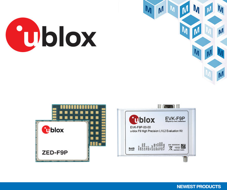 Mouser presenta el módulo u-blox ZED-F9P-GNSS para vehículos autónomos y robótica